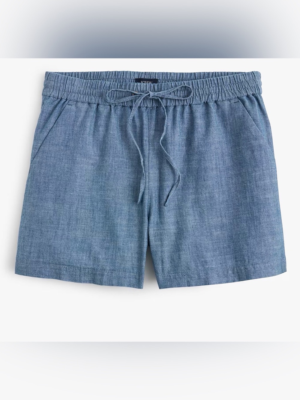 NWT J. Crew Chambray Drawstring Shorts in Light Blue Denim